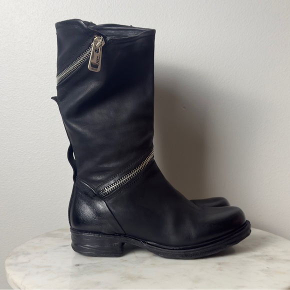 A.S.98 Siggs Mid Size Leather Boot Zipper Black Size 8 Women NWOT - Picture 5 of 13